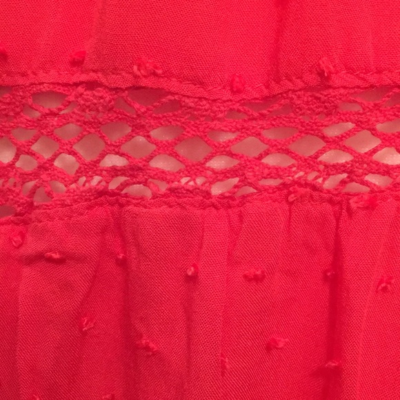 Free People coral red buttondown blouse in large. - Picture 7 of 8